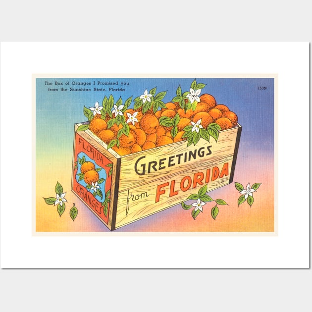 Ad for Oranges, Sunshine State, Florida postcard Wall Art by WAITE-SMITH VINTAGE ART